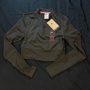 Nike Black Crop Top with Pink Accents